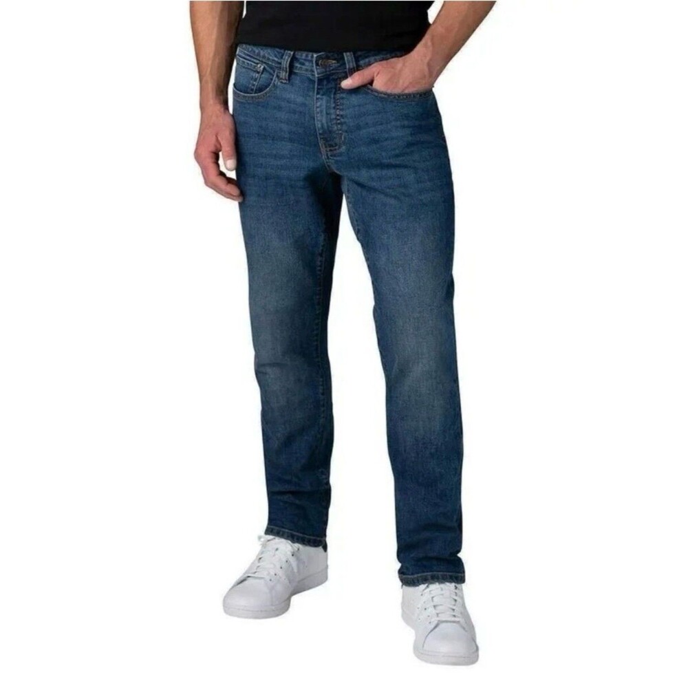 Izod Men's Slim Jeans in Medium Blue Denim